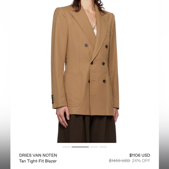 NWT Dries Van Noten Double-Breasted Wool-Blend Jacket - Picture 6 of 15